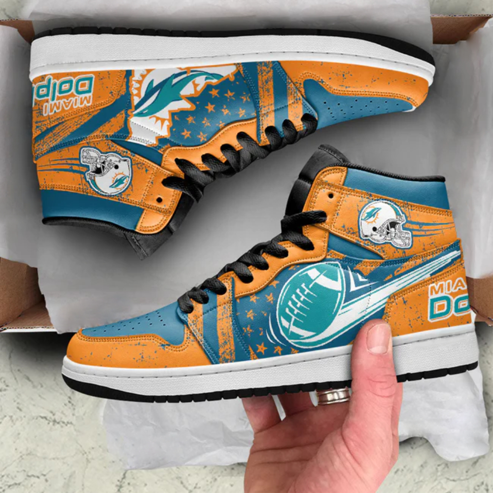 Miami Dolphins Shoes Air 1 All Over Print V42 On Sale Vascara