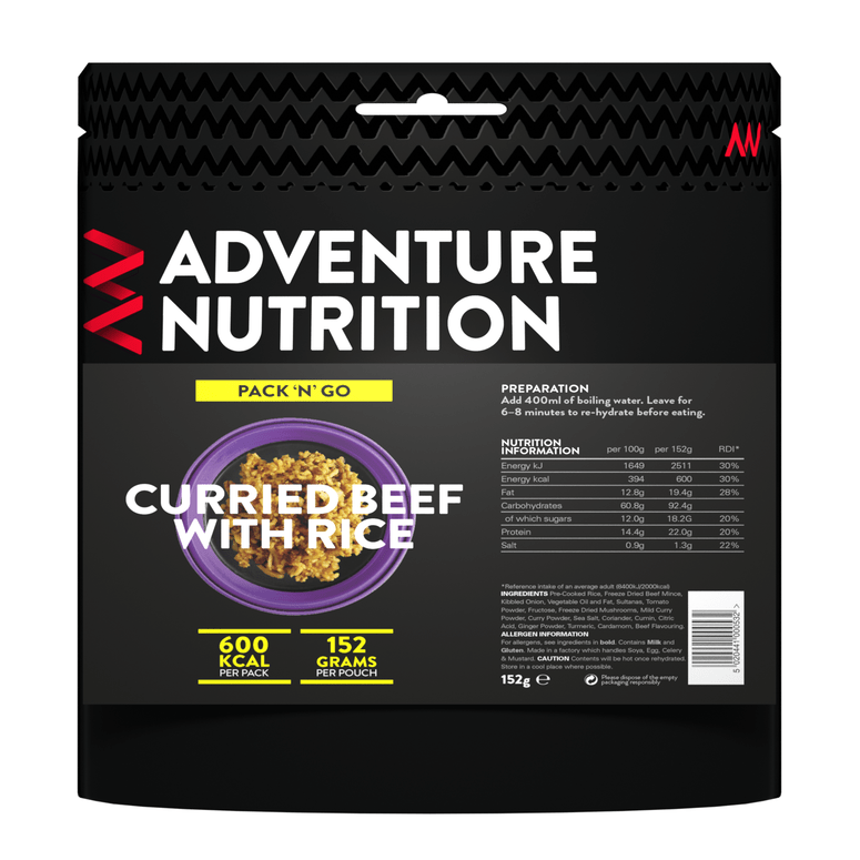Freeze Dried Meal 160 Dry Weight 600kcal Energy Curried Beef with Rice