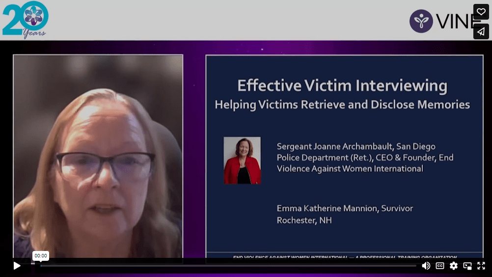 Comprehensive Victim Interviewing EVAWI