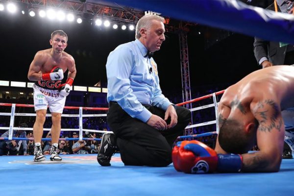 Gennady Golovkin & Vanes Martirosyan in the canvas (DAZN)