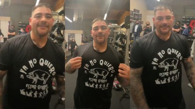 Andy Ruíz y su camiseta ‘Ya no quiero estar gordo’