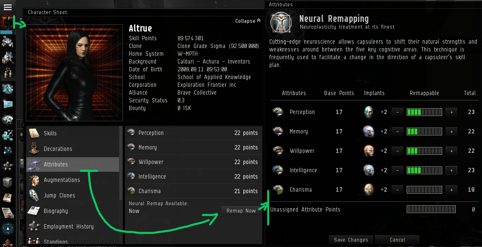 EVE Online Guides FR Implants et Attributs