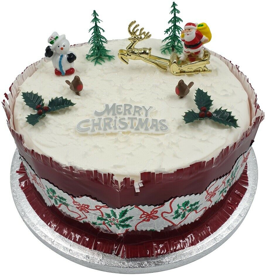 9 Piece Christmas Cake Toppers Evelay