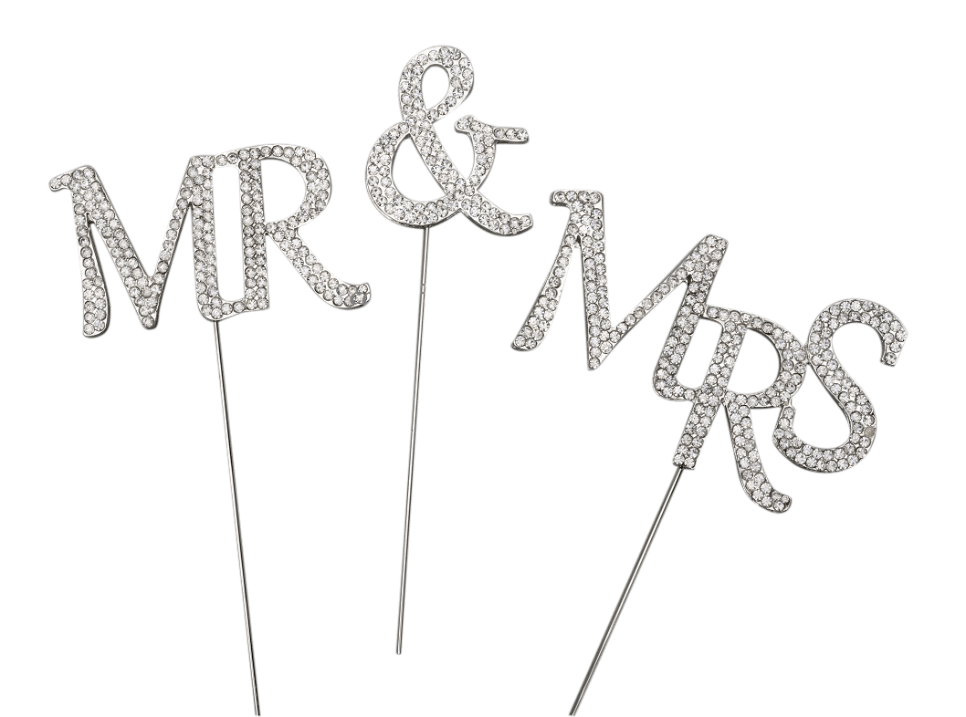 Rose Gold Diamanté Mr & Mrs Cake Topper Evelay