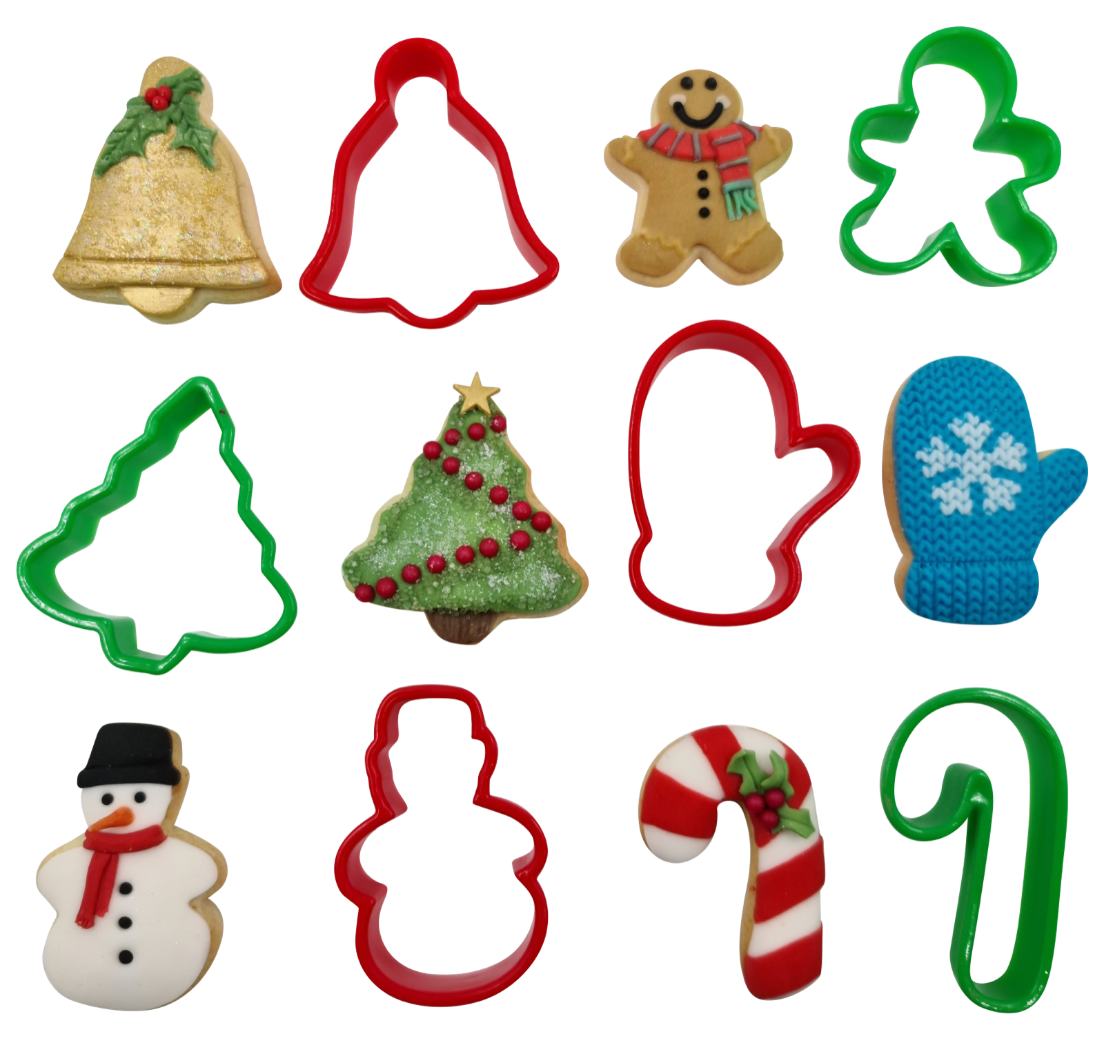 6 Pack Plastic Christmas Cookie Cutters Evelay