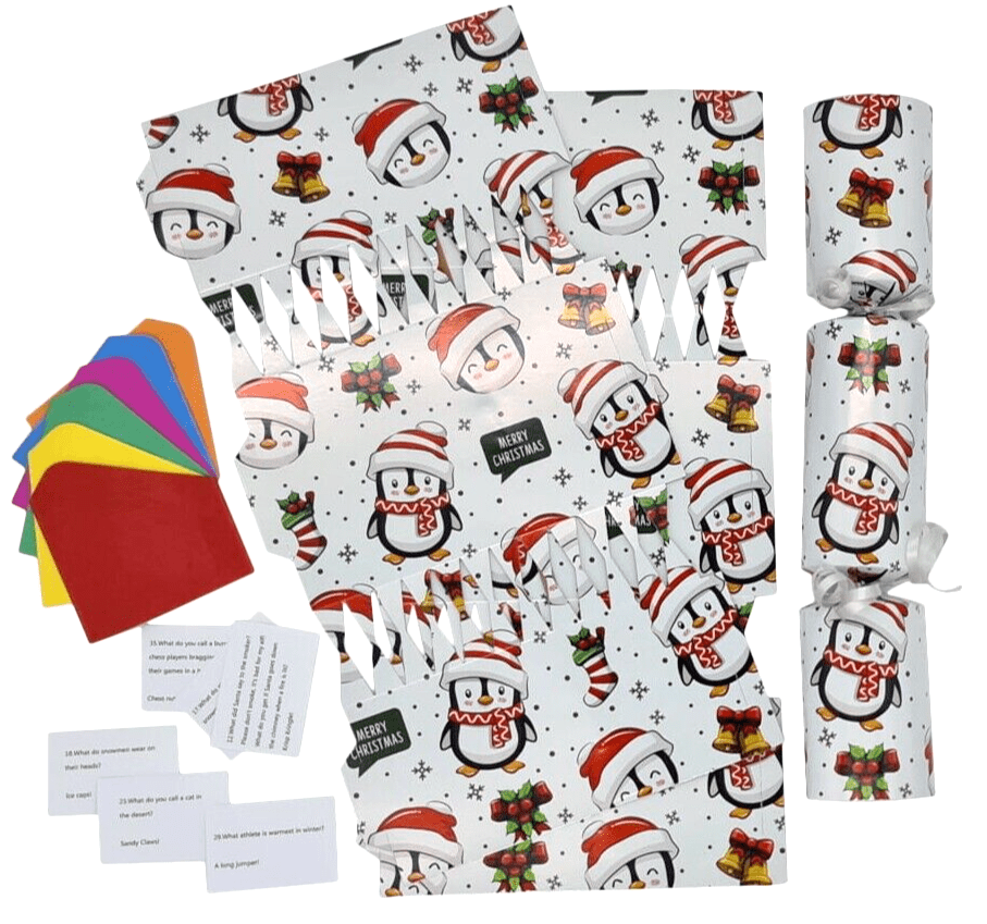 12 Pack Penguin Design Make Your Own Christmas Crackers Evelay