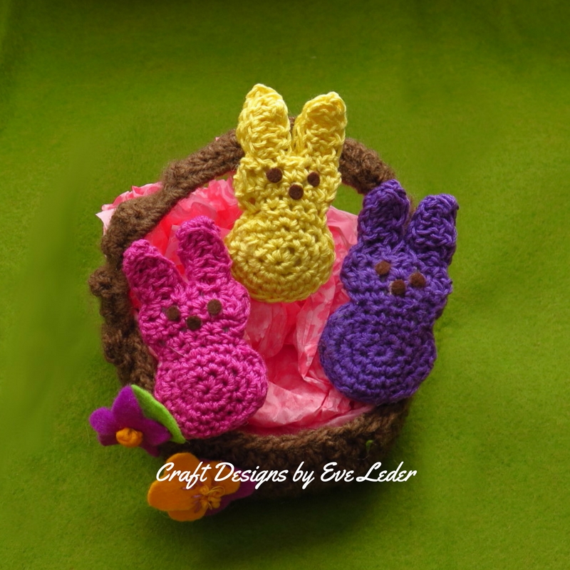 Free Crochet Rabbit Peeps Pattern Craft Designs by Eve Leder