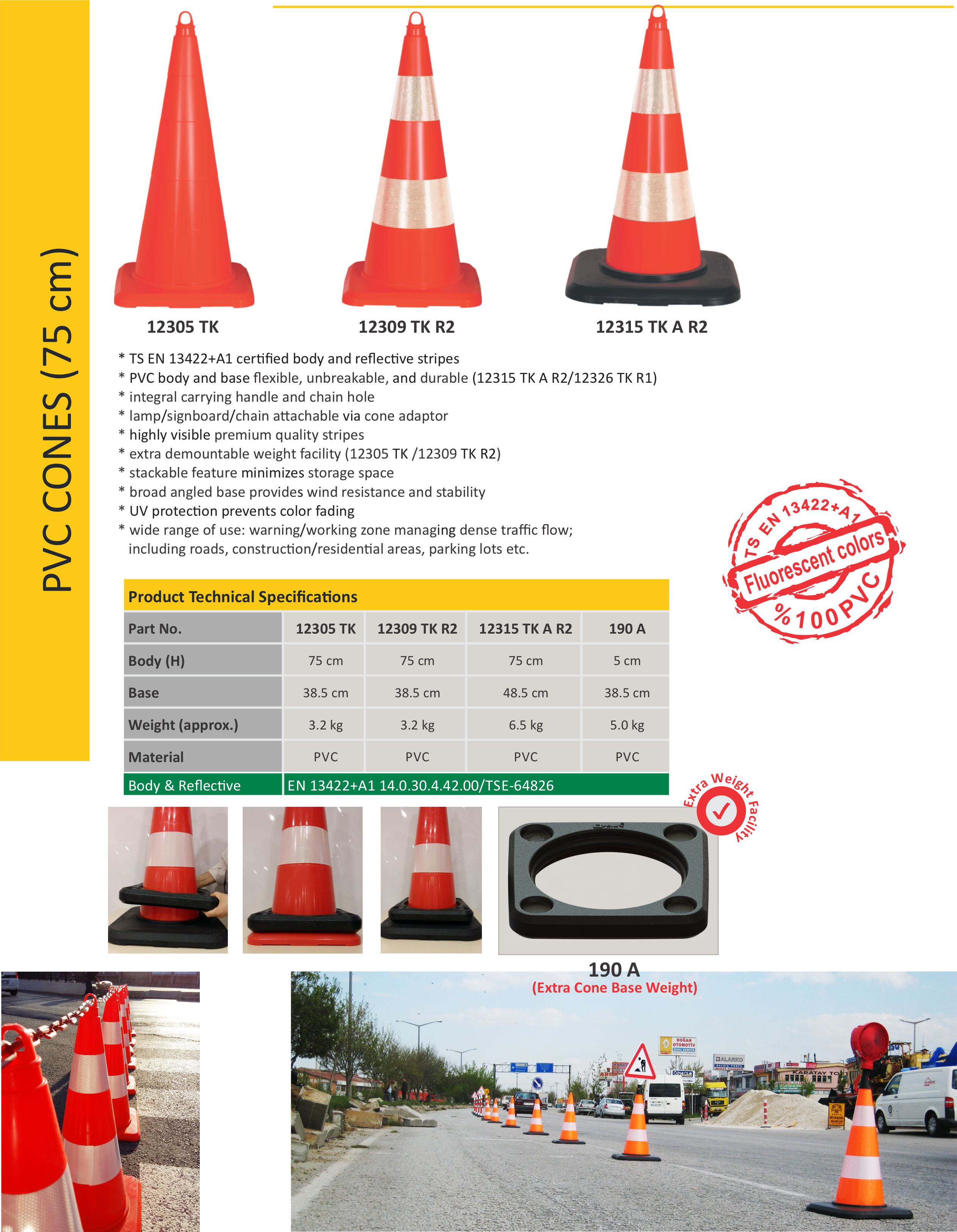 PVC Traffic Cones (30 Inch) Evelux Canada Road and Traffic Safety Equipment