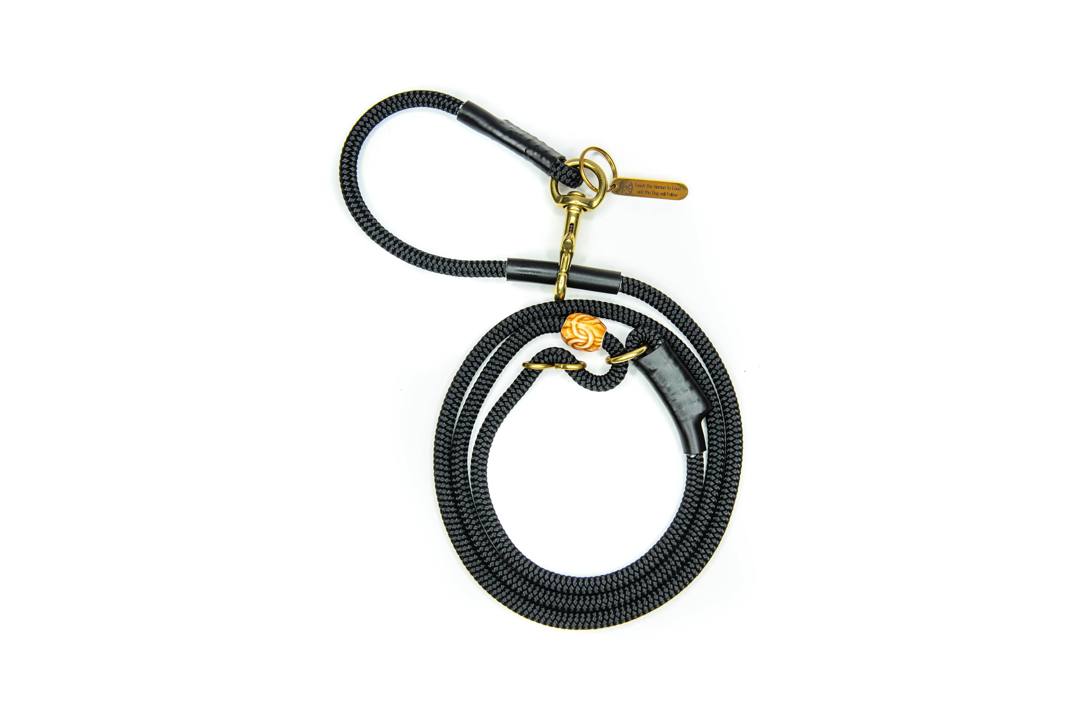 "The Promenade" Signature leash with luxurious brass accents Even