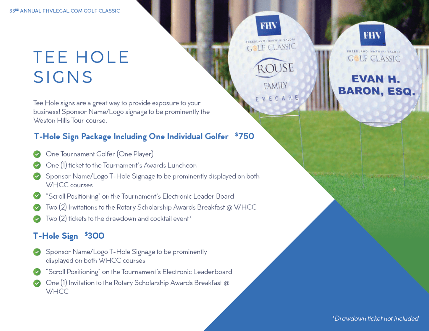 Tee Hole Sign Sponsorship 33rd Annual Rotary Golf Classic Sponsored