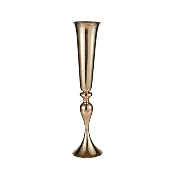 Gold Trumpet Vase 75cm Event Function Hire