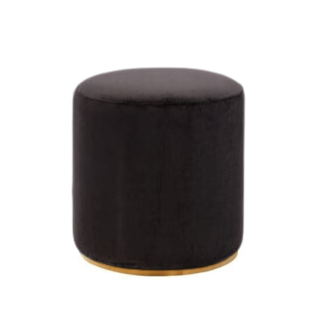 Black Velvet Ottoman Stool Hire Hire Lounge furniture in Sydney