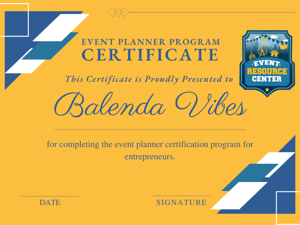 Event Planner Self Certification Program Event Resource Center