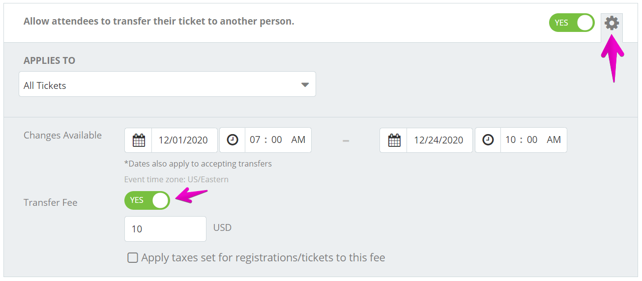 How do I add a change or transfer fee?