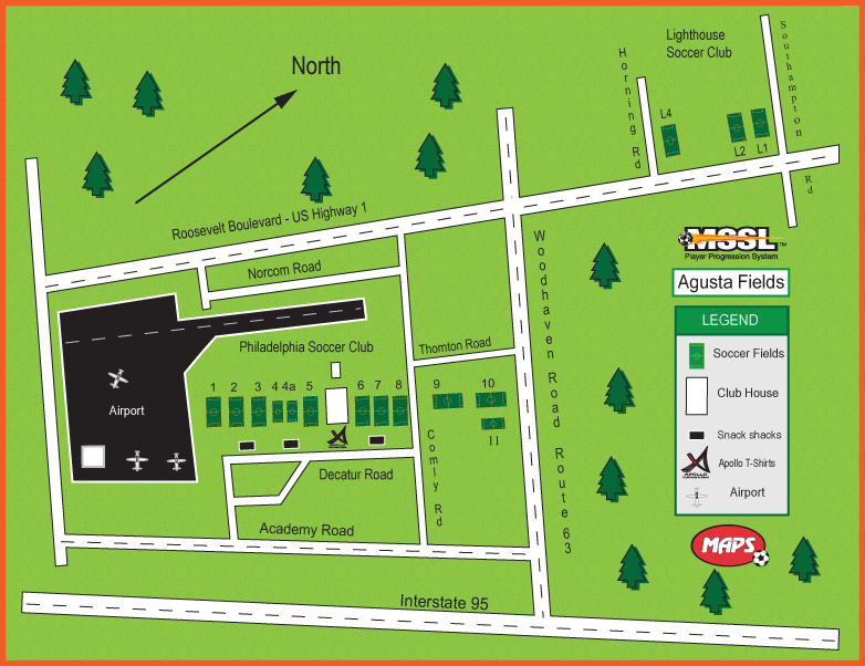 Tranquility Park Field Map Playing Facilities