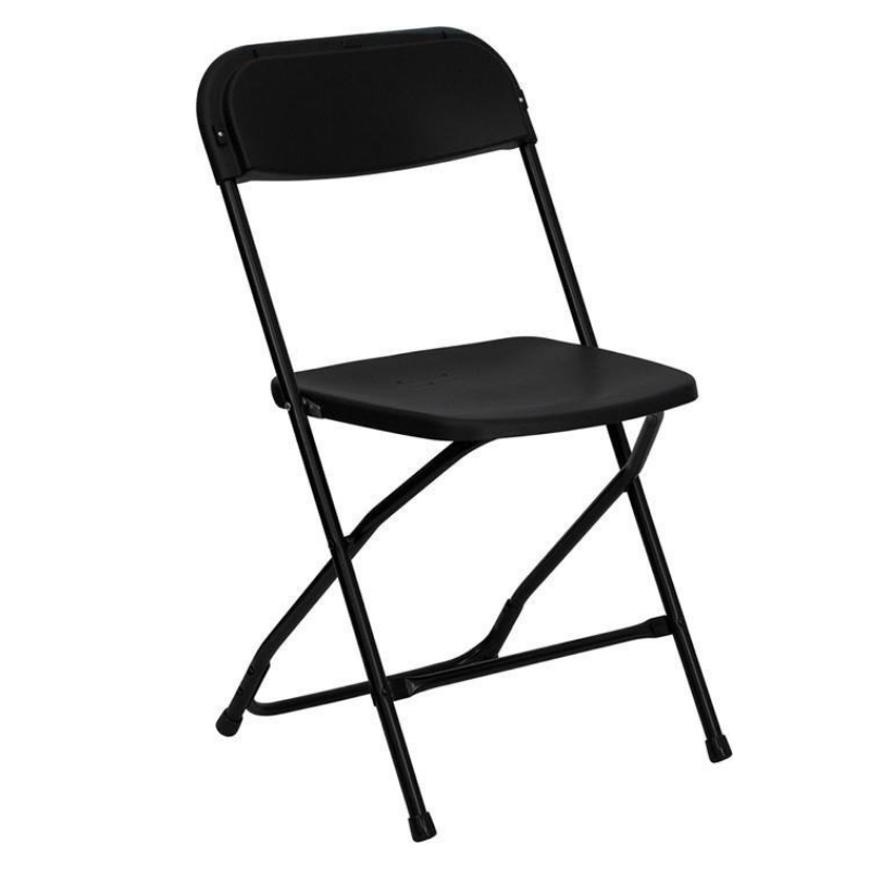 Padded Wood Folding Chair Black Event Theory