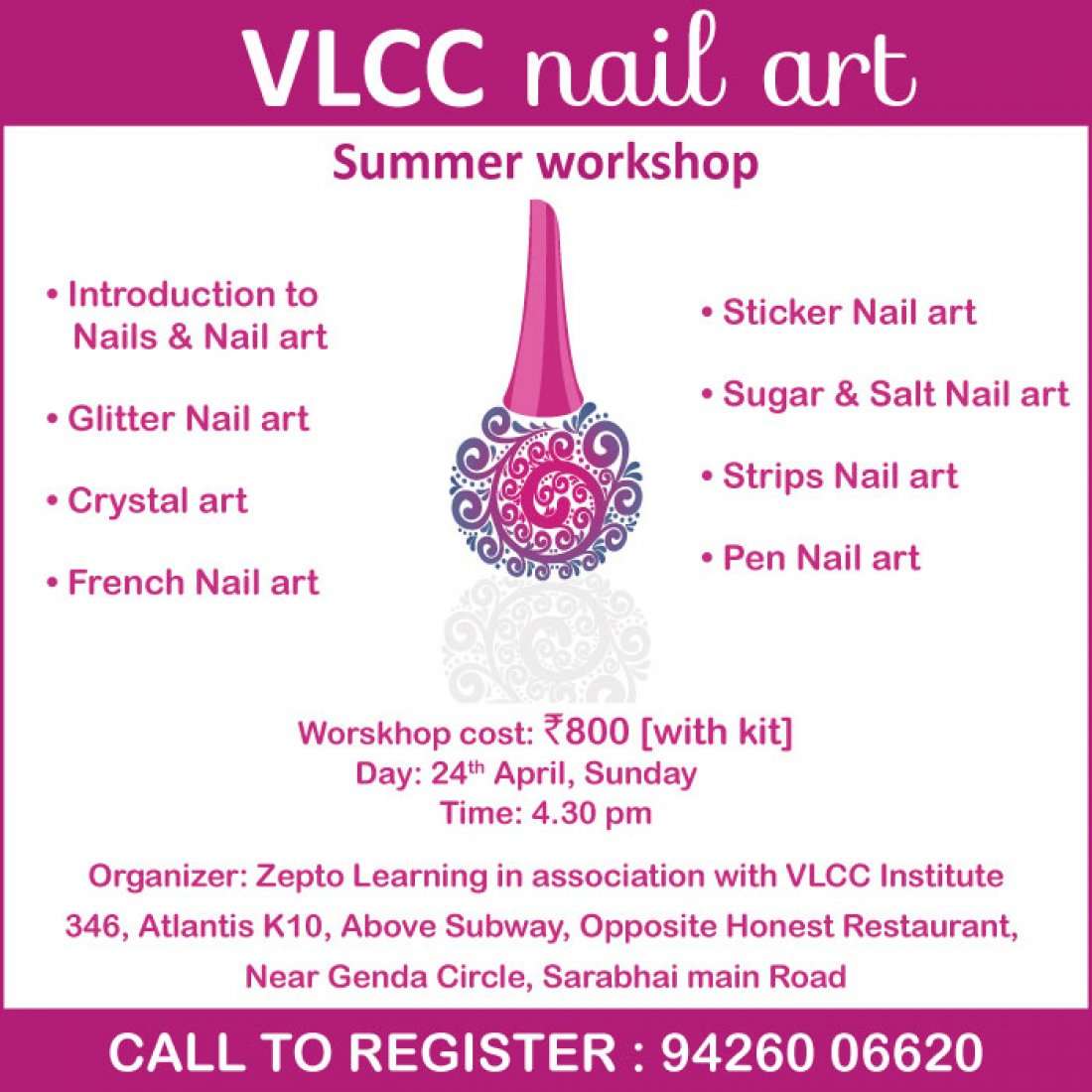 VLCC Nail Art at ZEPTO LEARNING CENTER A346, Atlantis K10