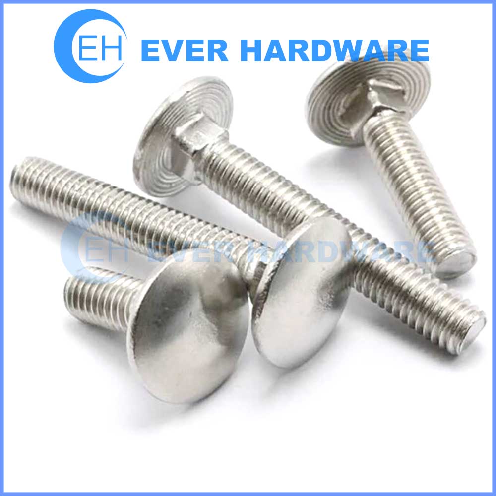 Stainless Steel Coach Bolts Cup Square Hex Bolt Shank Carriage Screws