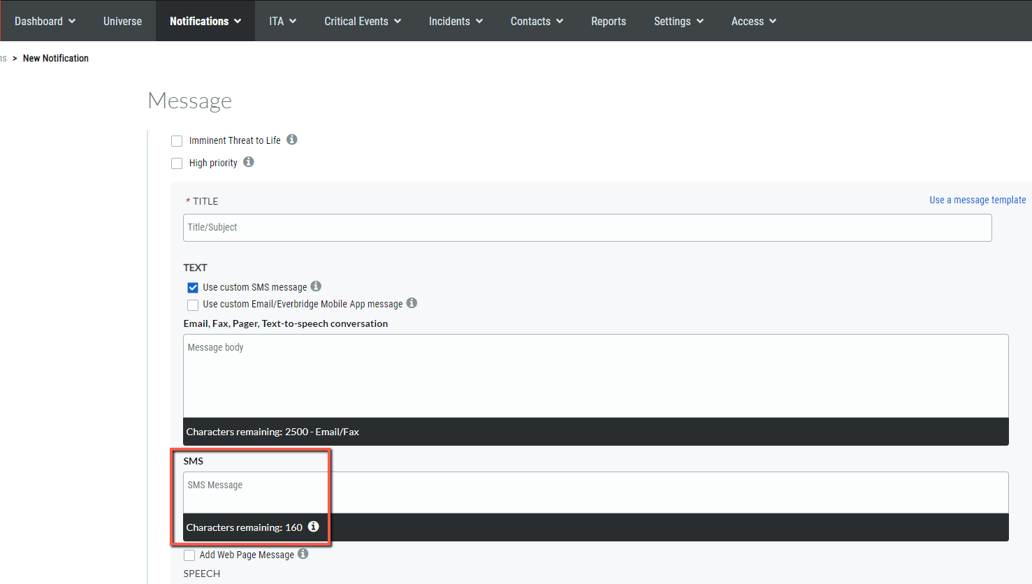 EBS Everbridge SmartPath Single SMS Everbridge