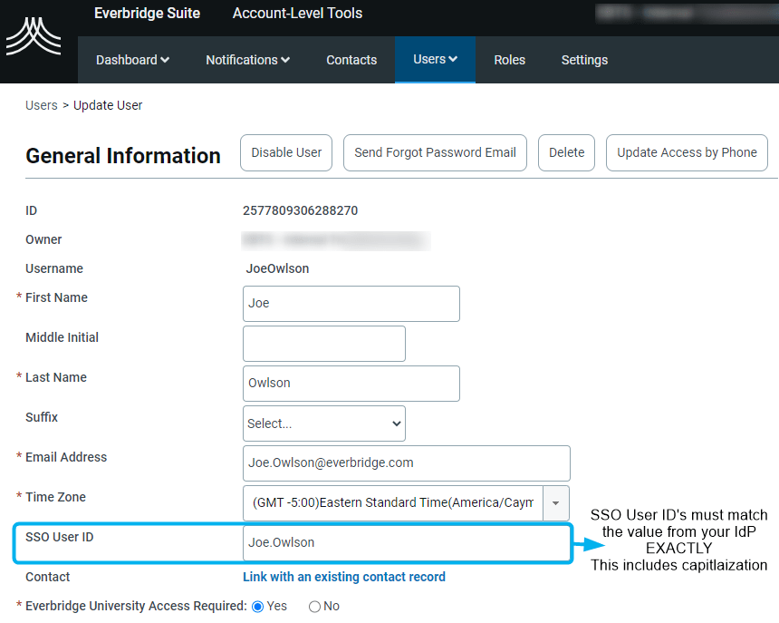 EBS How to Configure Single SignOn (SSO) For Use With Everbridge
