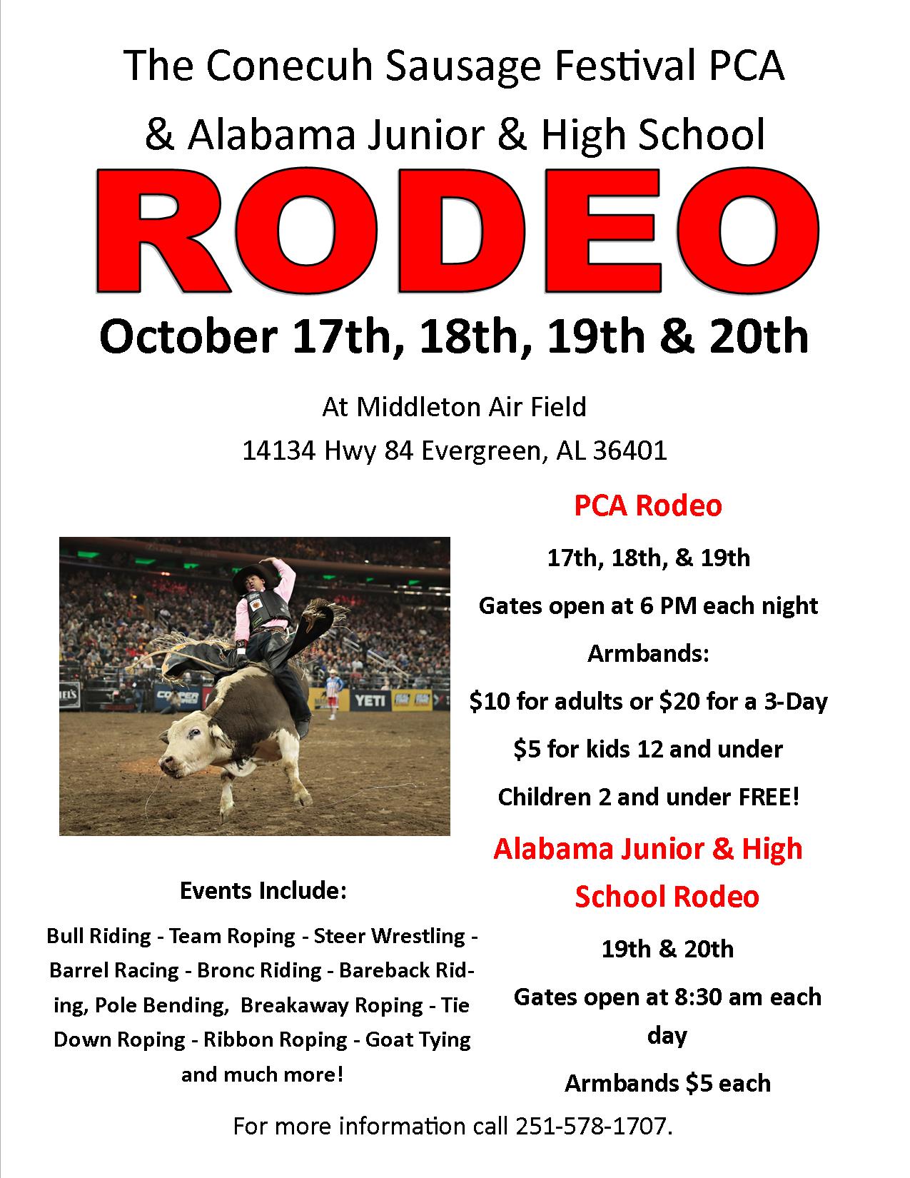 Conecuh Sausage Festival PCA Rodeo I – Evergreen, AL – October.