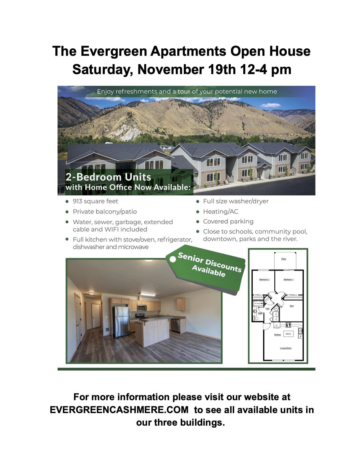 Units Available Evergreen II Apartments for Rent Cashmere WA