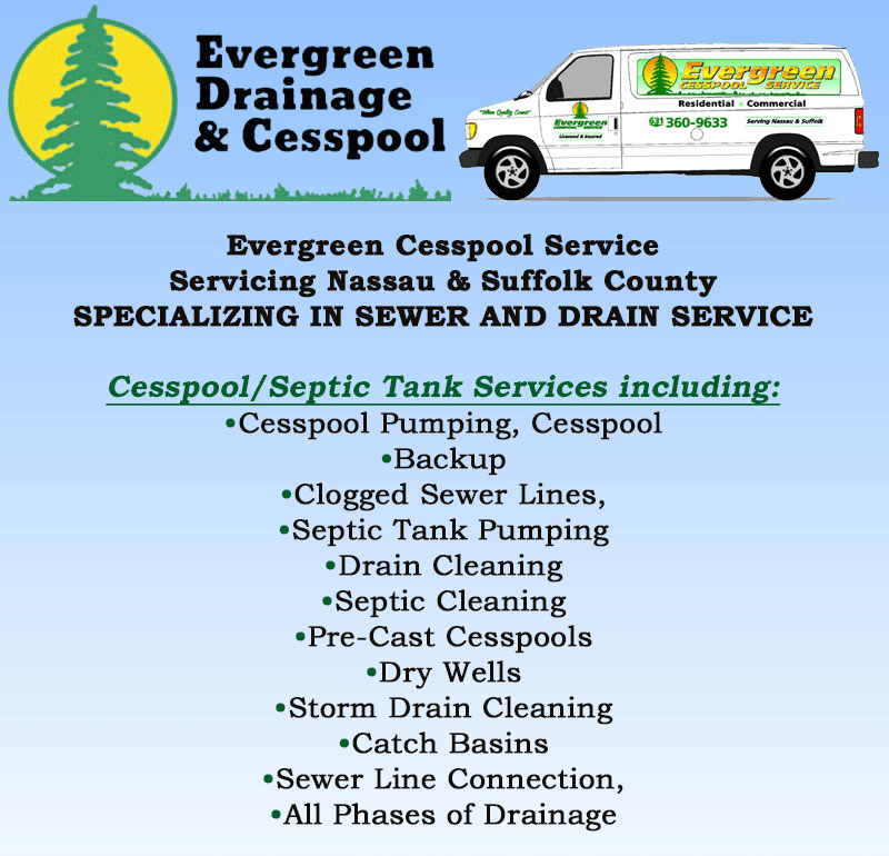 Evergreen Cesspool, Drain, sewer line