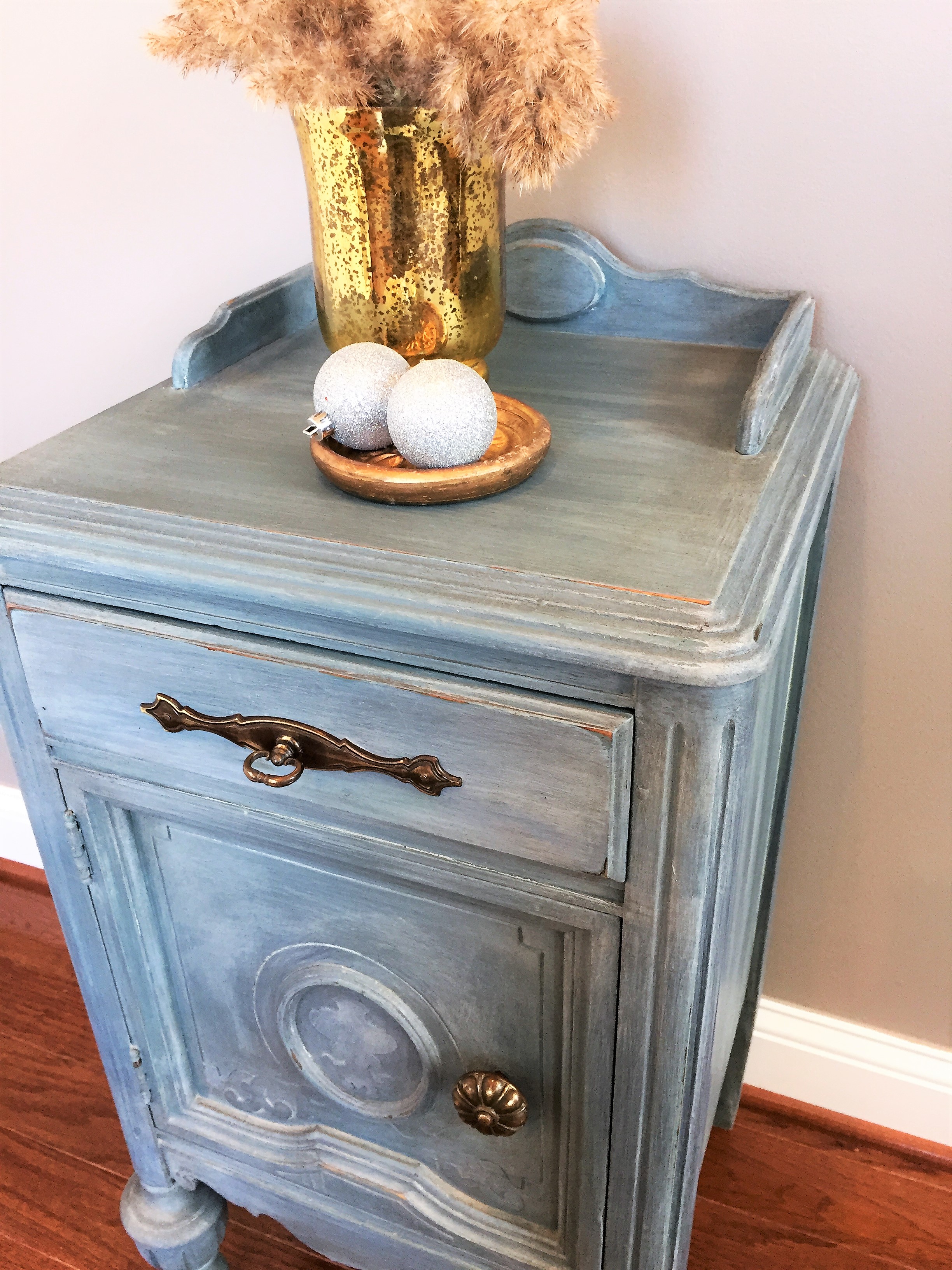 Ocean Blue Night Table Evergreen Expressions