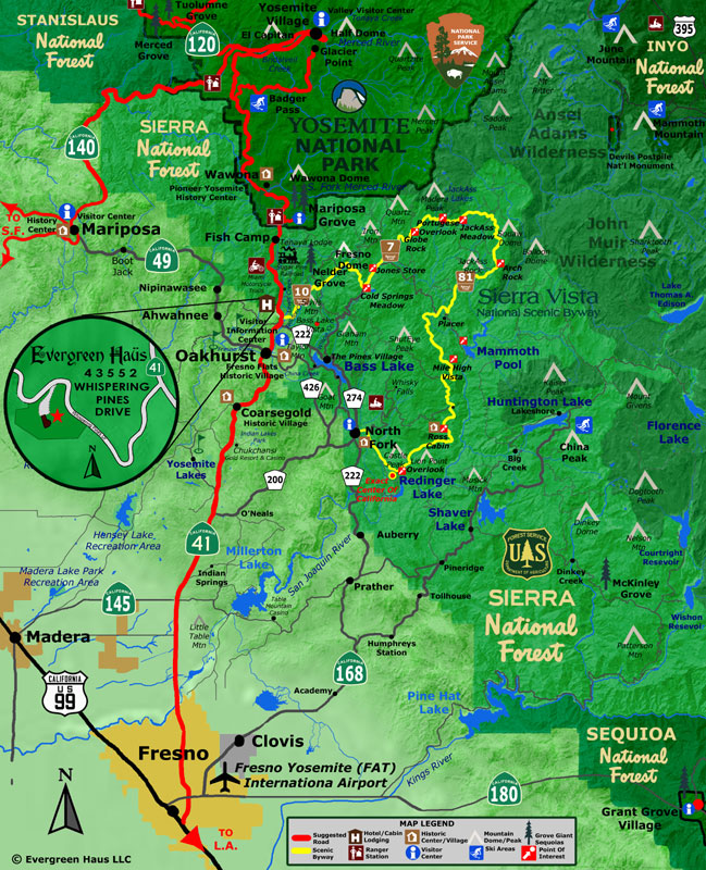 Evergreen Haus Yosemite / Sierra Mountain Cabin Lodging