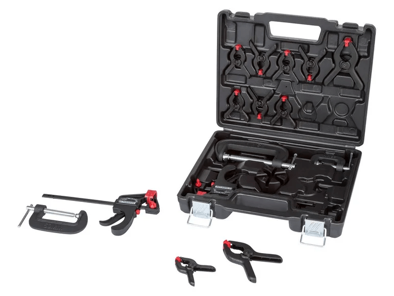 PARKSIDE® quick release clamp set, 16 pieces, with caseSet 16 pieces