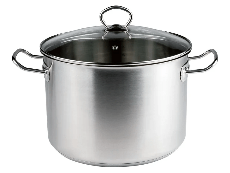ERNESTO® stainless steel pot, 9.5 l, with glass lidCapacity approx. 9.5 lHeatresistant up to