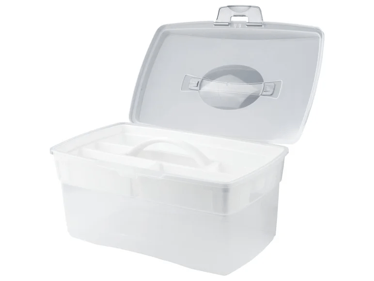 CRELANDO® storage box, with insert compartment, 11 lCapacity 11 liters