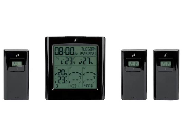 AURIOL® wireless weather station, with 3 sensorsTemperature display