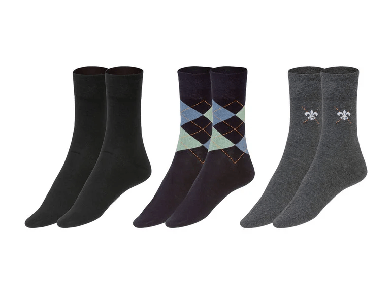 LIVERGY® men’s socks, 2 pairs, with reinforced heel and toeColors dark gray, navy
