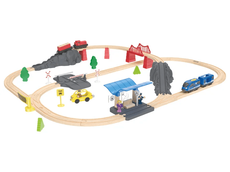 PLAYTIVE® train set, made of real woodEquipment with a lot of