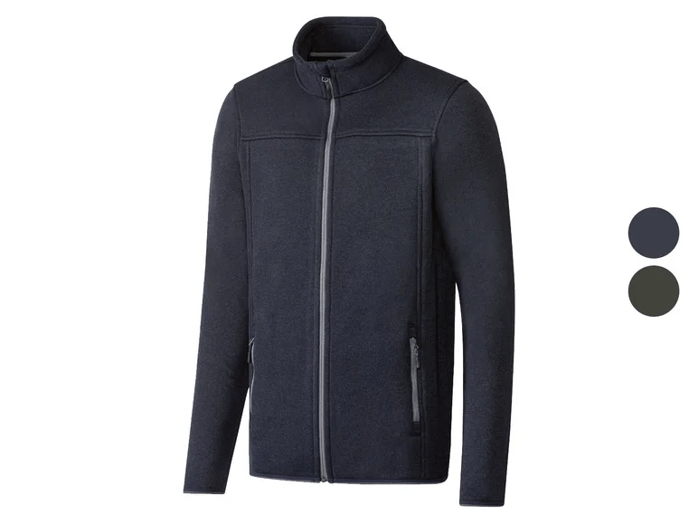 crivit men’s knit fleece jacket with standup collarColours navy