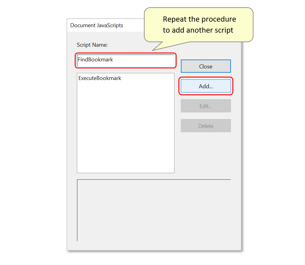 Adding Links to Bookmark Actions Using JavaScript in Adobe Acrobat