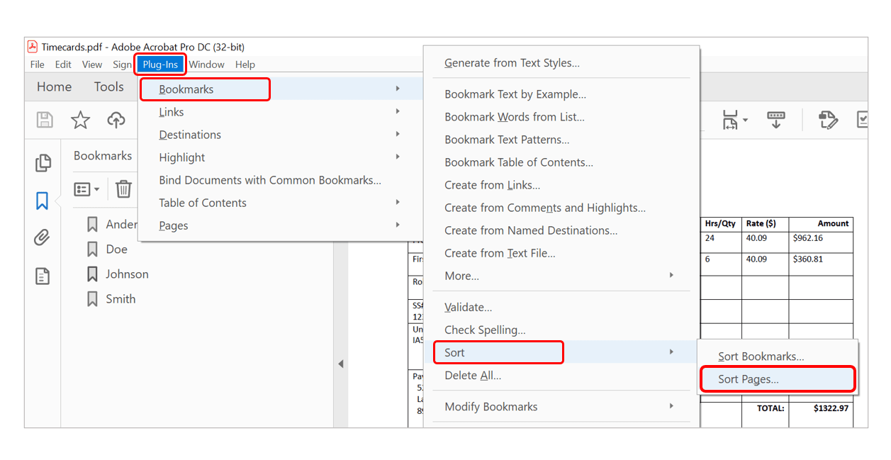Sort Pages in Alphabetical Order via a Text Search (Timecard example)