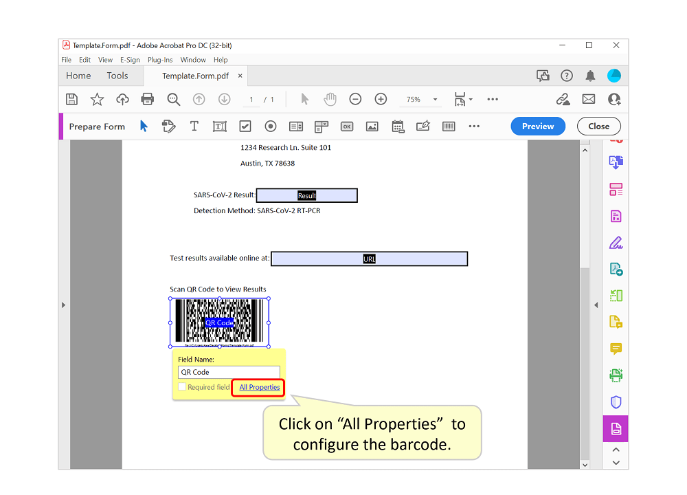 Creating PDF Documents With Custom QR Codes with  Links