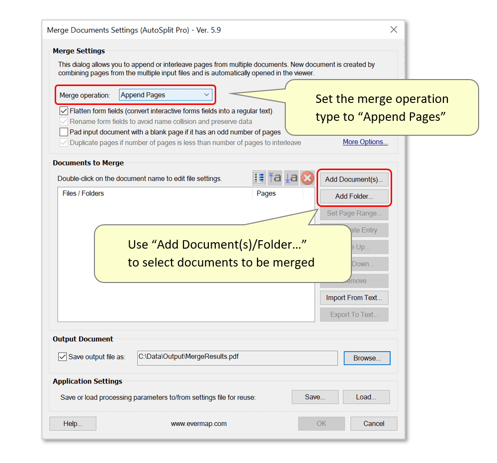 Appending Pages from Multiple PDF Files into a Single Document