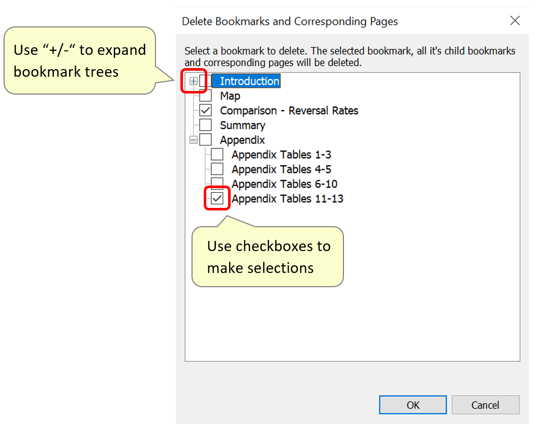 Deleting Bookmarks and their Corresponding Pages