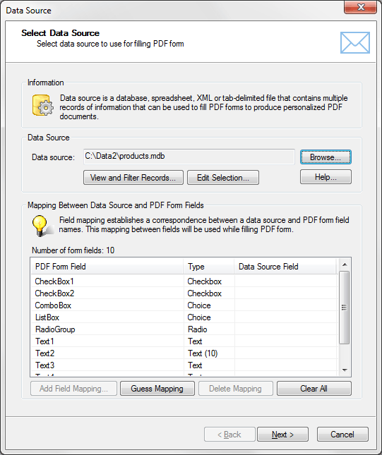 Using Check and Radio Buttions in PDF forms