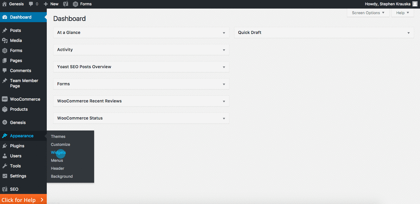 How to Create Custom Sidebars for Genesis Themes site Concierge