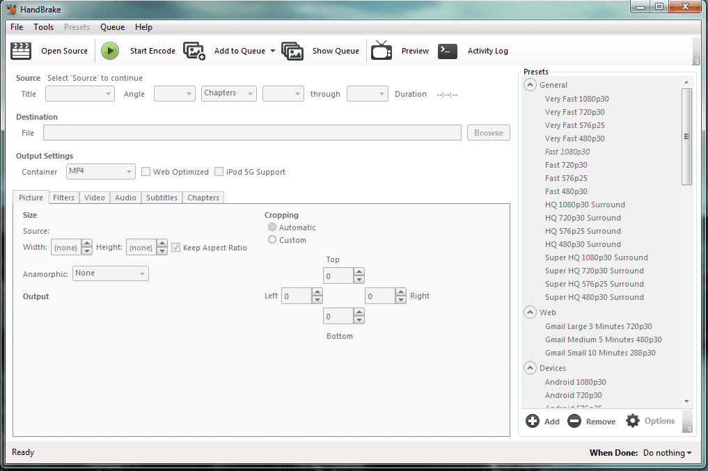 Convert DVDs to MP4 files with Handbrake Howto Guide