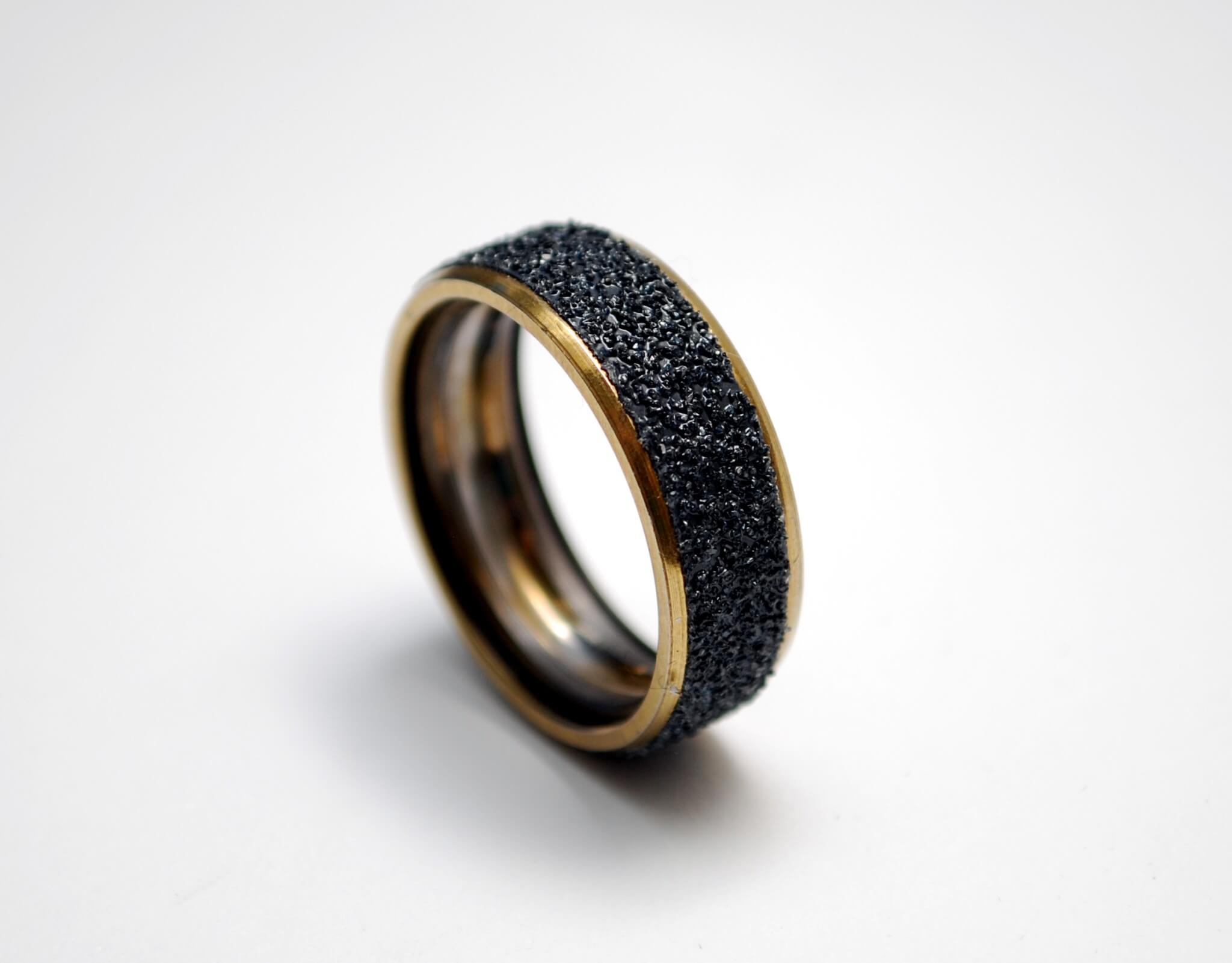 Gold Steel Grip Ring Recycled Skateboard Jewelry