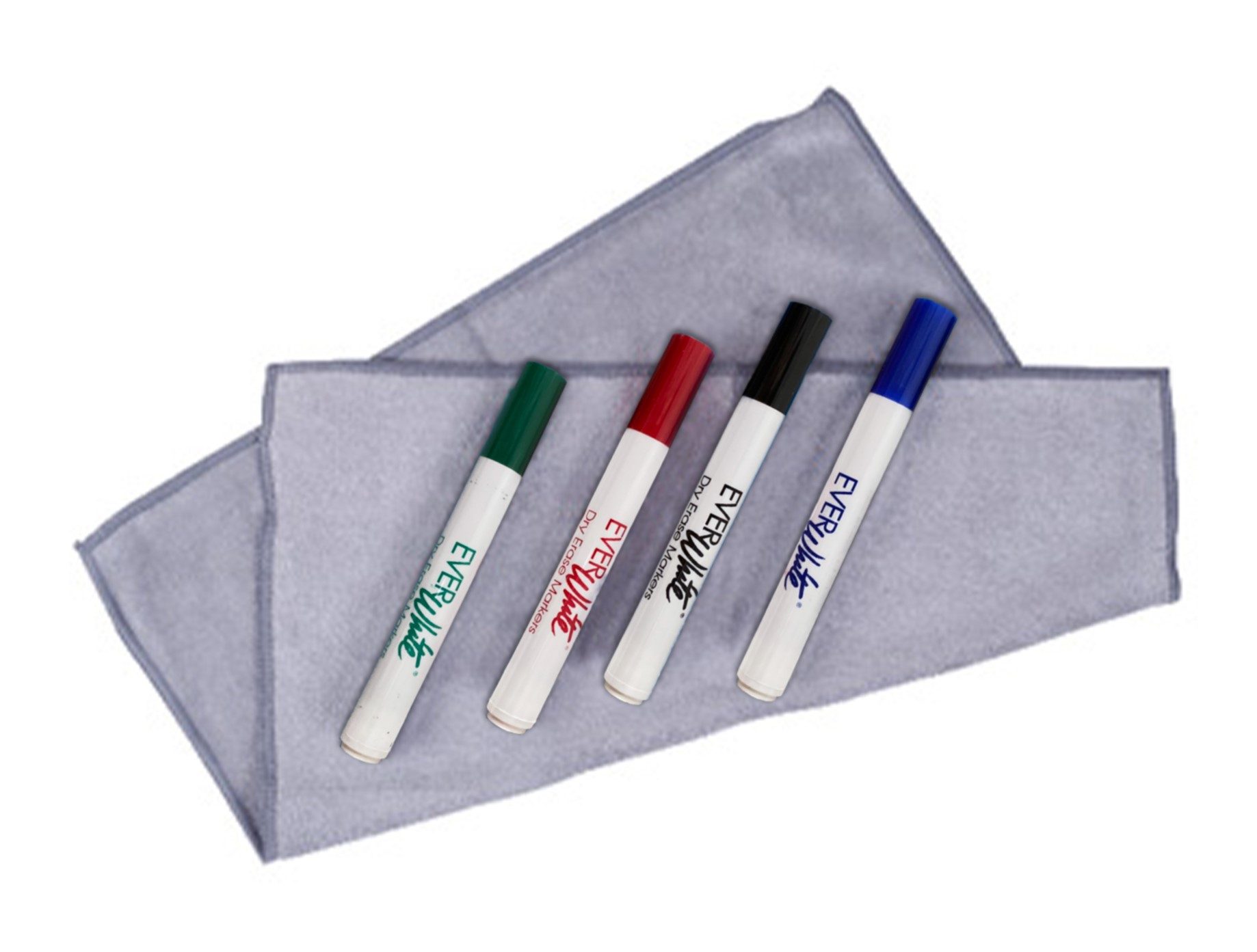 Whiteboard Cleaning Cloth and Set of 4 Markers