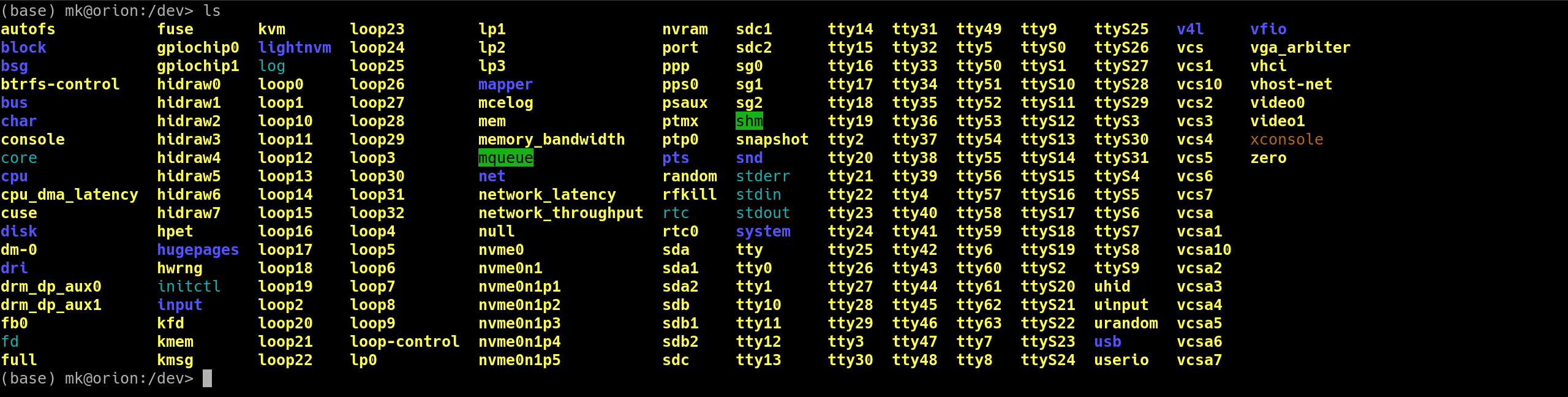 list files on linux terminal