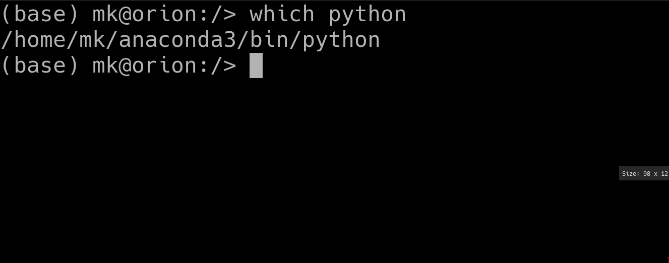 find executable using which