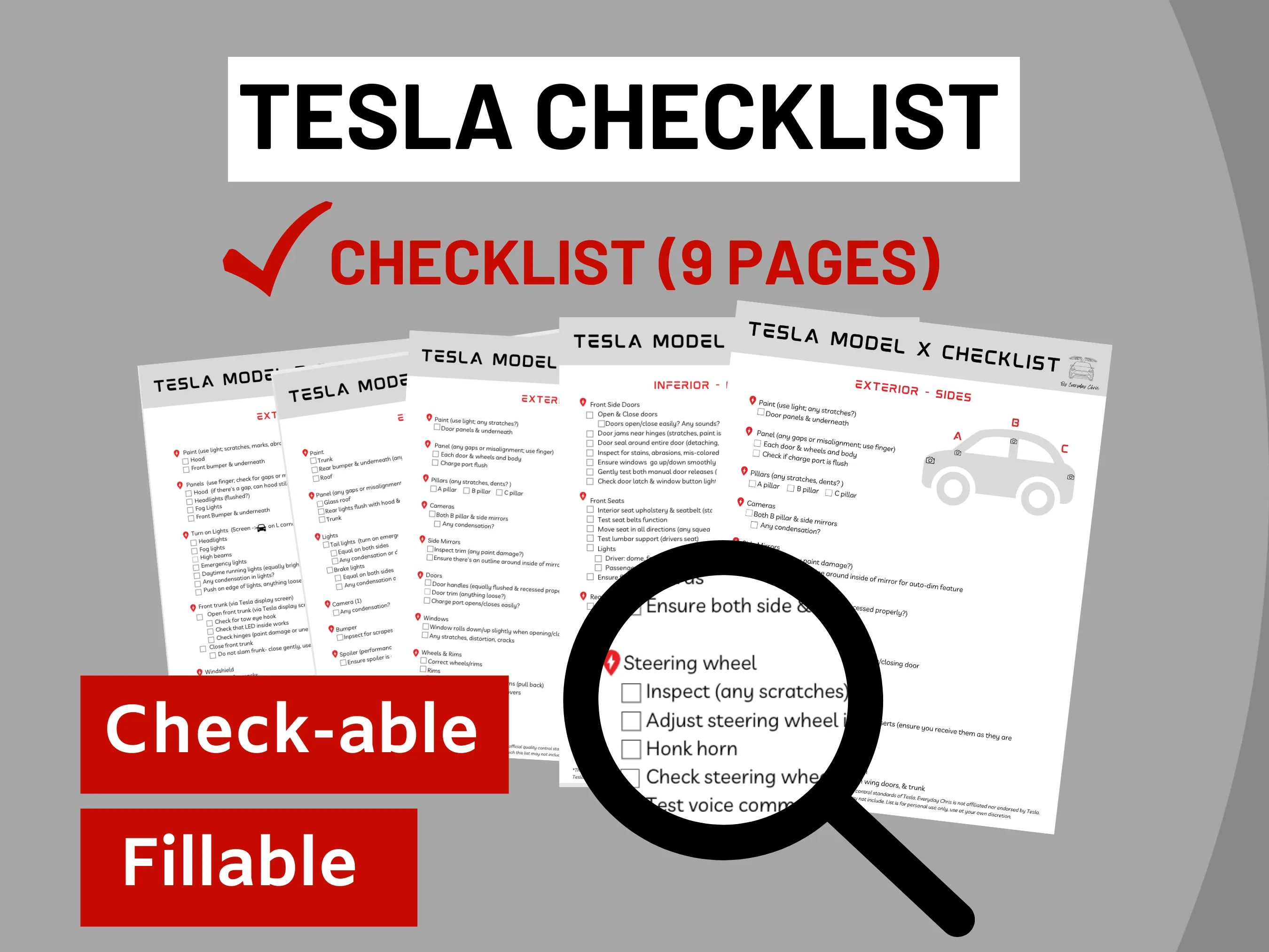 Tesla Model X Delivery Unofficial Checklist (2024) EVERYDAY CHRIS