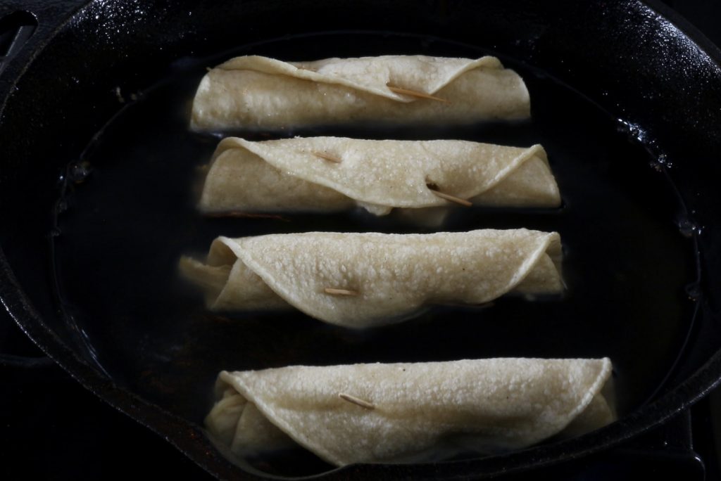 Simple and Crunchy Chicken Flautas with Jalapeño Sour Cream Everyday